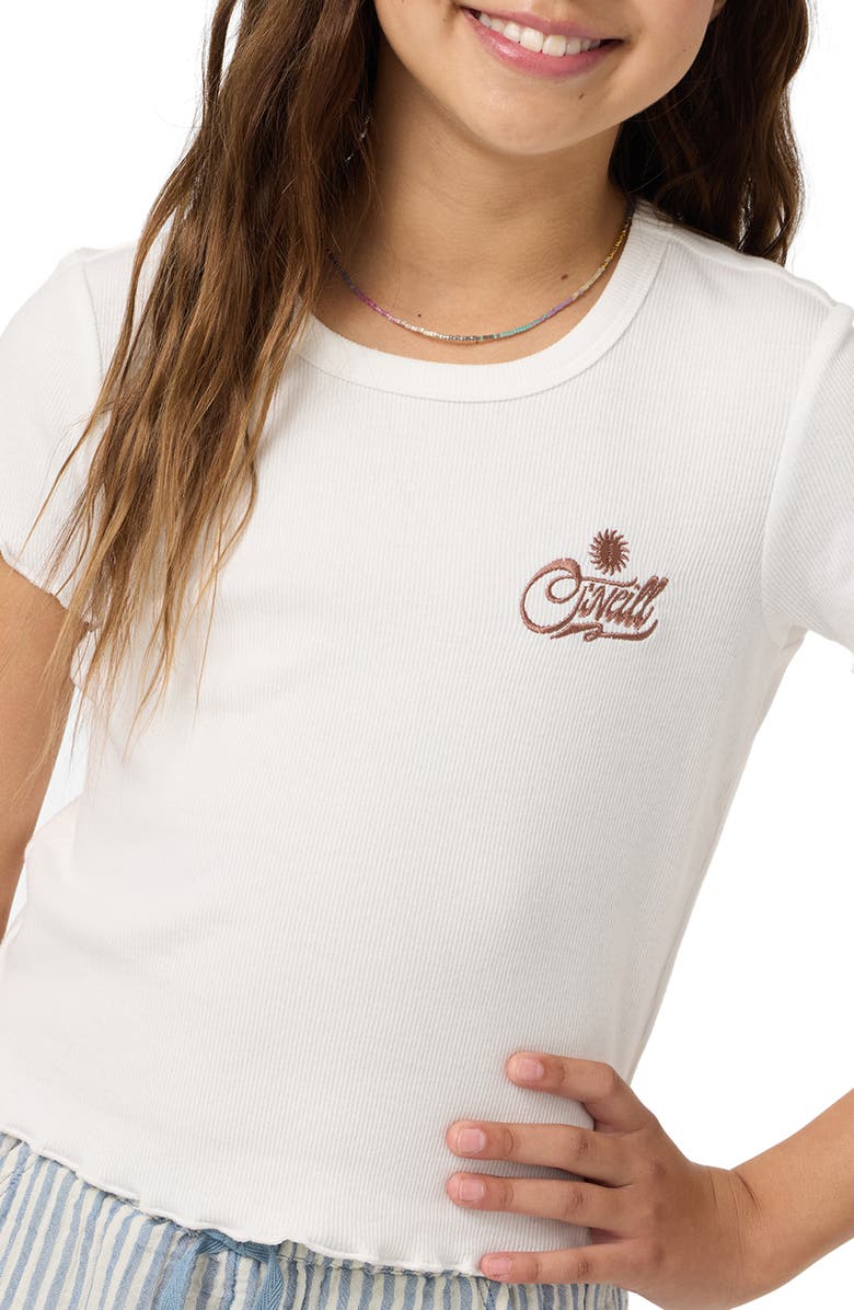 O'Neill Kids' Sammie Short Sleeve Top, Alternate, color, Winter White