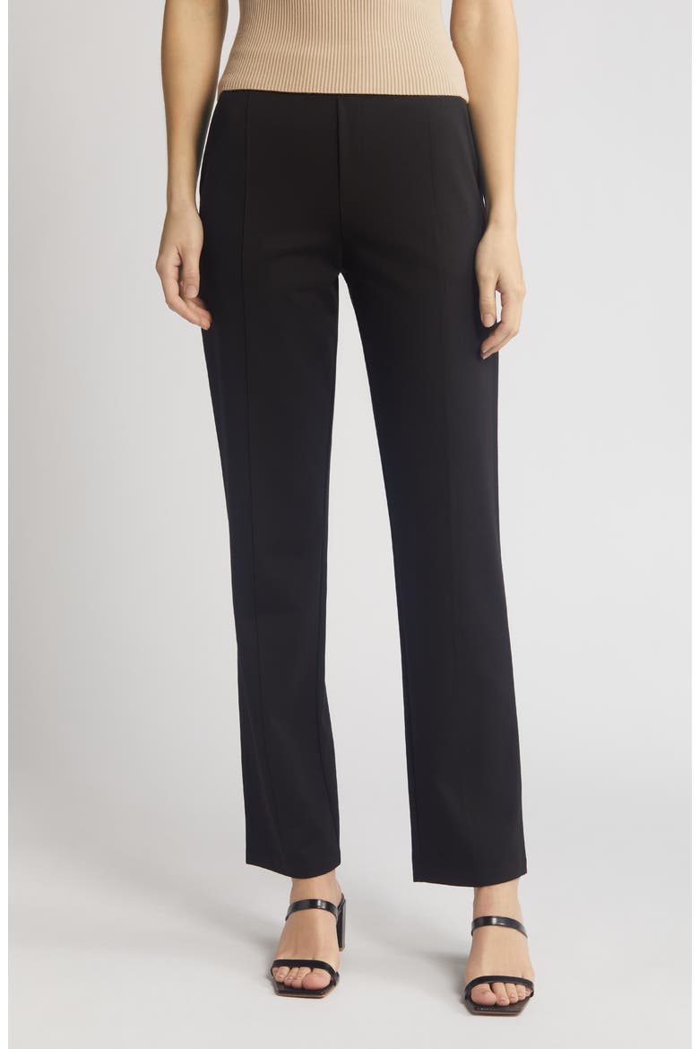 Pull-On Ponte Knit Leggings, Main, color, BLACK