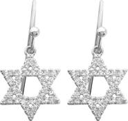 ATHRA LUXE Star of David Cubic Zirconia Drop Earrings
