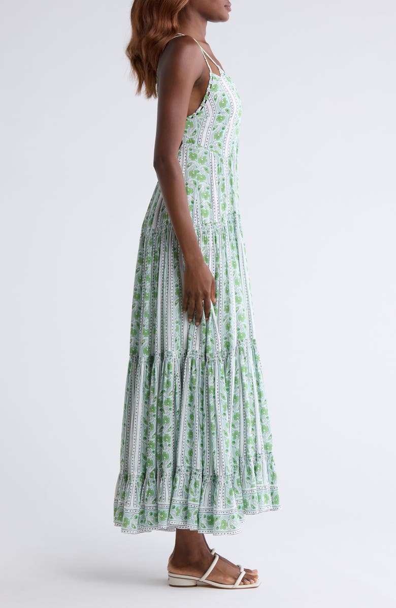 ALICIA BELL Scarlett Tiered Cover-Up Maxi Dress, Alternate, color, Open Green