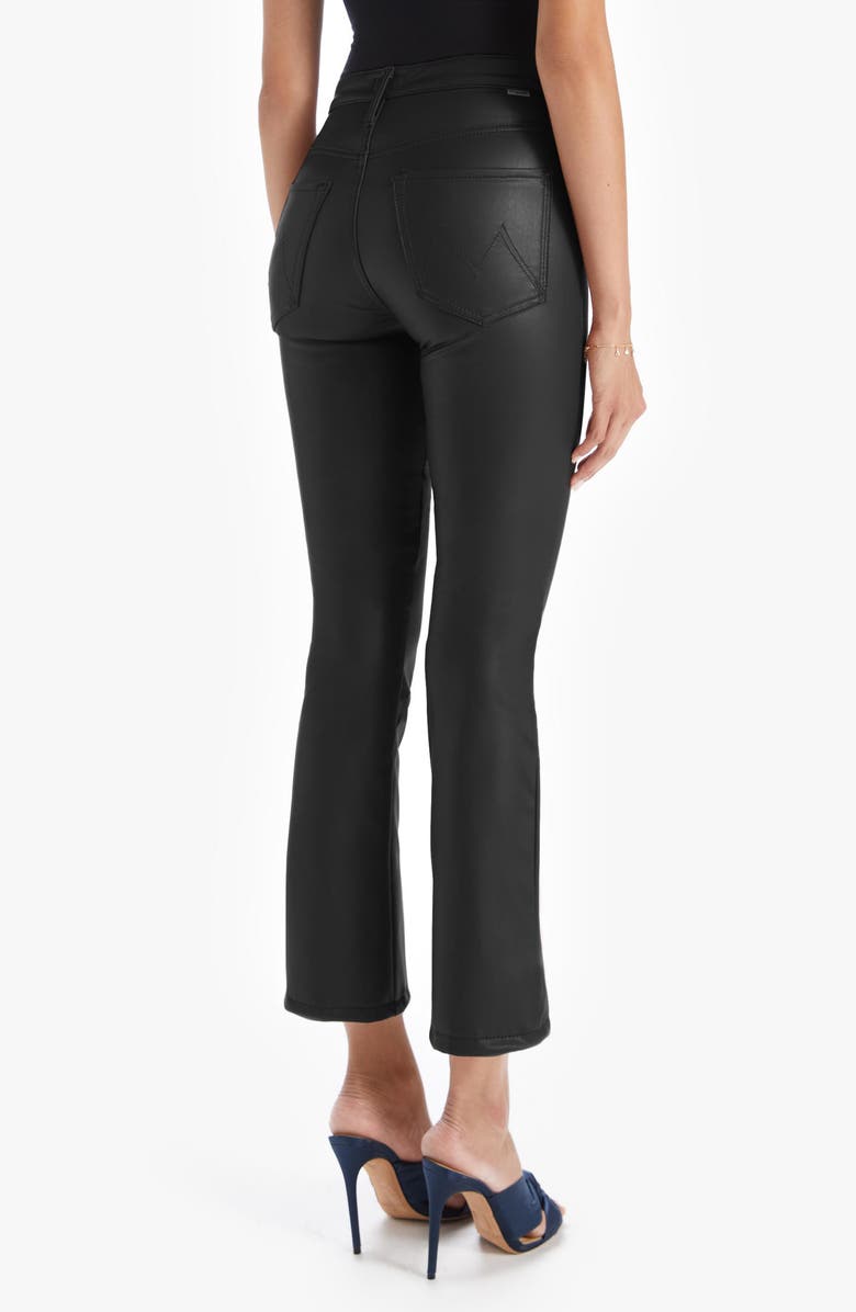 MOTHER The Insider High Waist Crop Bootcut Faux Leather Pants, Alternate, color,