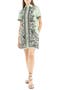 Border Short Sleeve Shirtdress