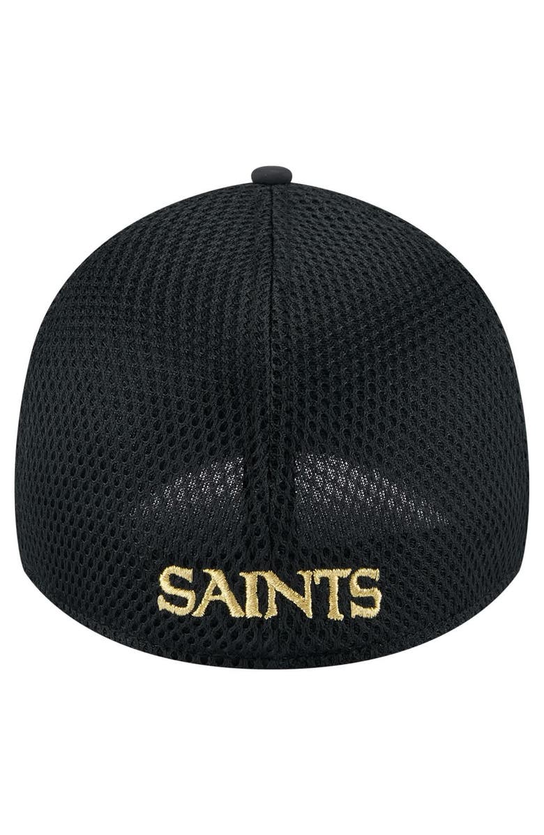 New Era Men's New Era  Black New Orleans Saints Game Day Linear 39THIRTY Flex Hat, Alternate, color, 