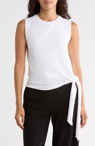 ELIE ELIE TAHARI Side Tie Crewneck Tank