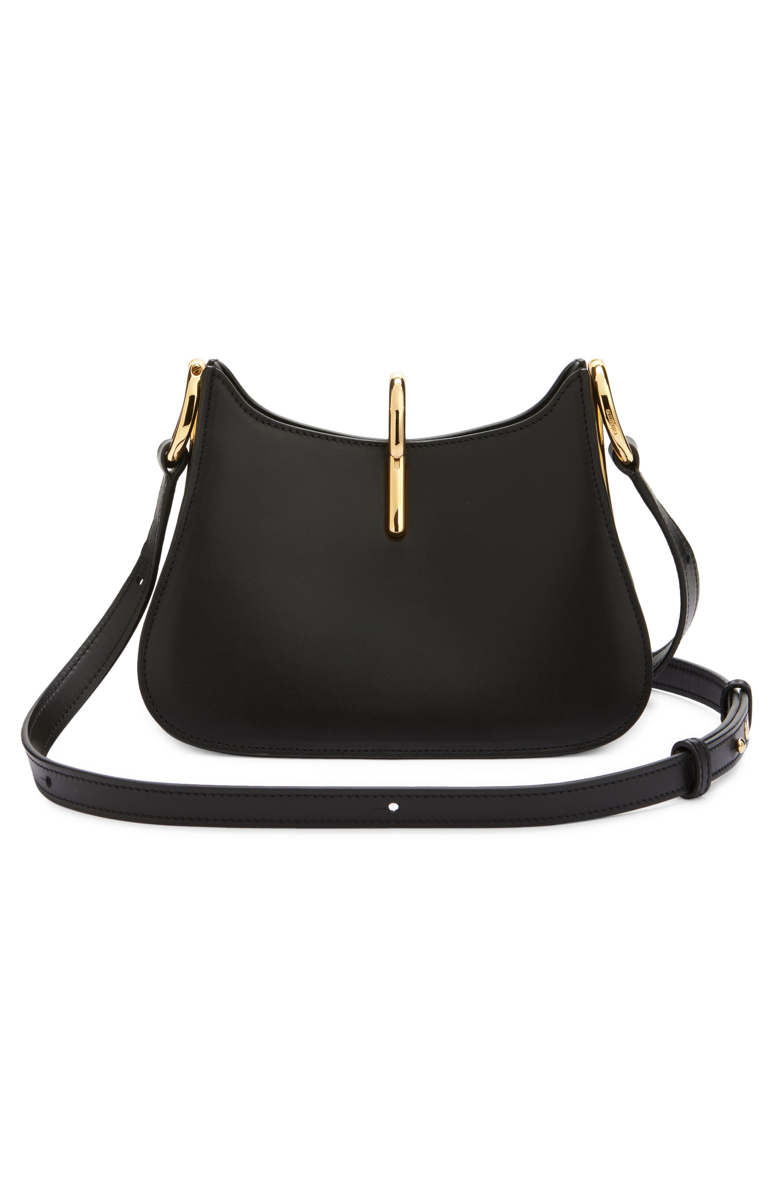 Rabanne The Small Ring Leather Shoulder Bag, Alternate, color, Black