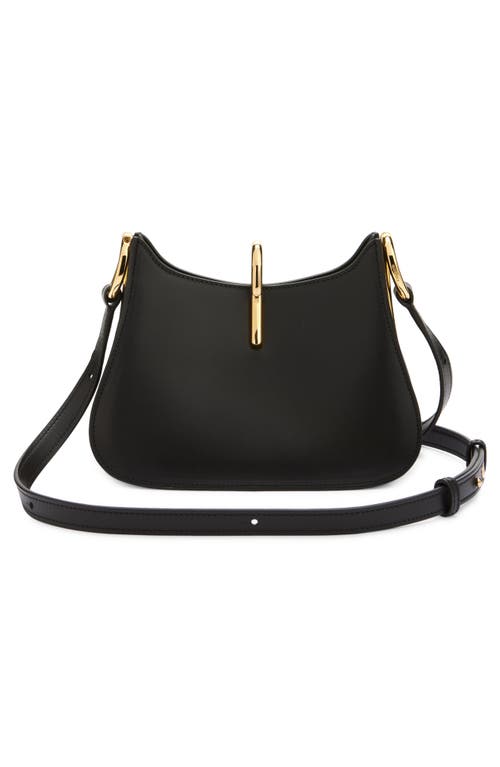 Rabanne The Small Ring Leather Shoulder Bag In Black