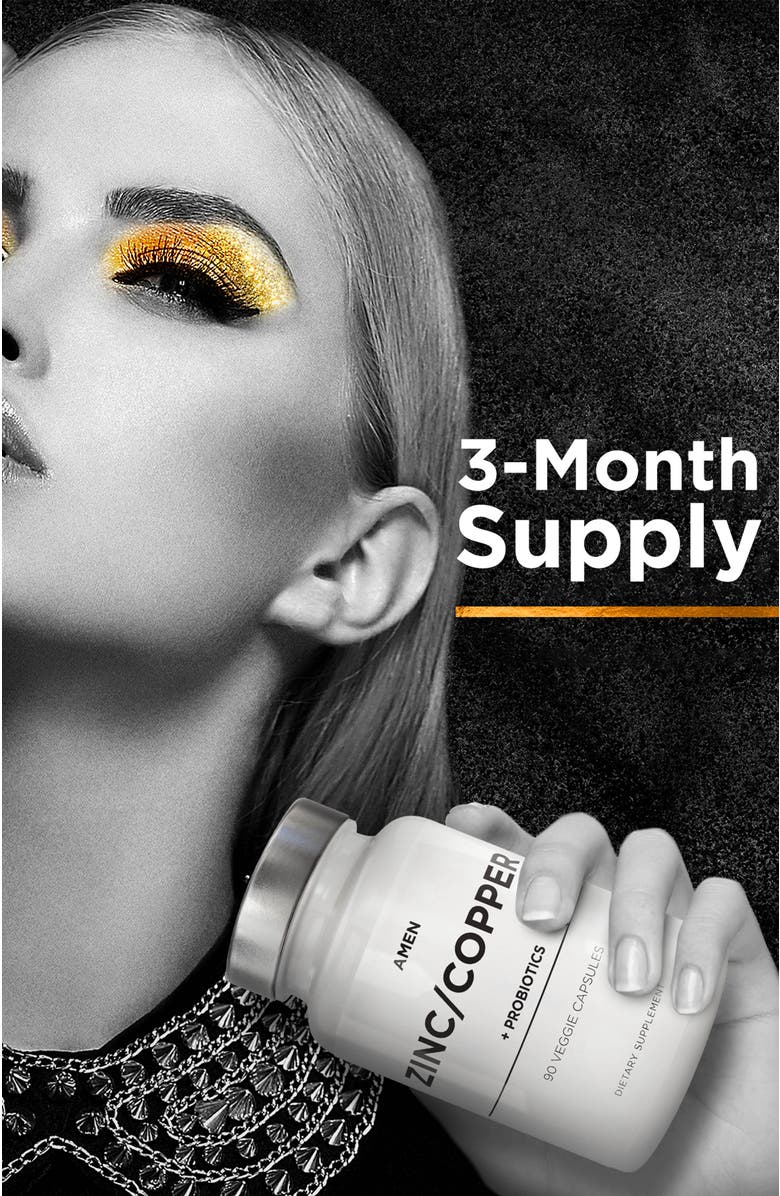 Codeage Amen Zinc 
Copper Supplement + Probiotics, Alternate, color, White