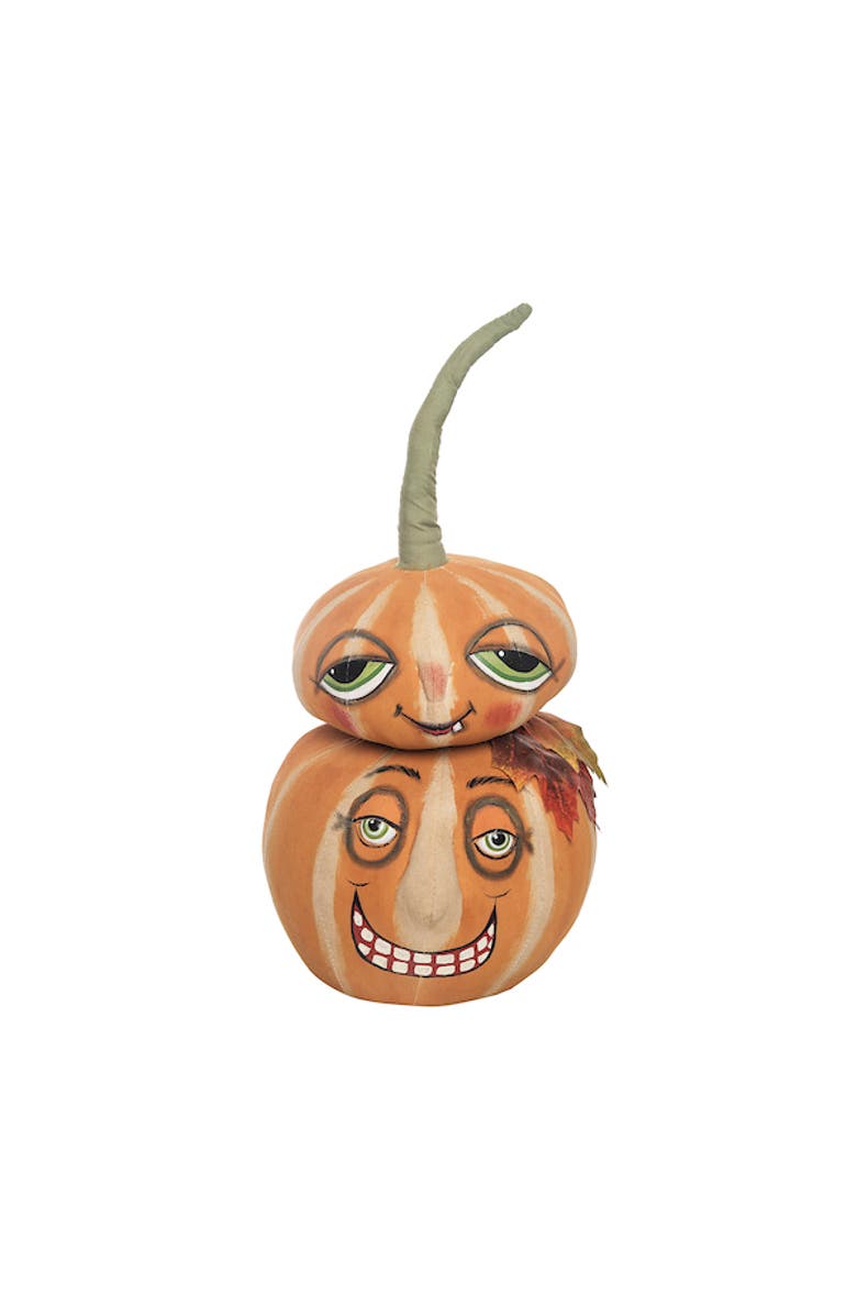 Gallerie II Double Pumpkin Door Stop Joe Spencer Gathered Traditions Soft Art Doll Fall Autumn Halloween Harvest Figure Figurine, Main, color, Orange