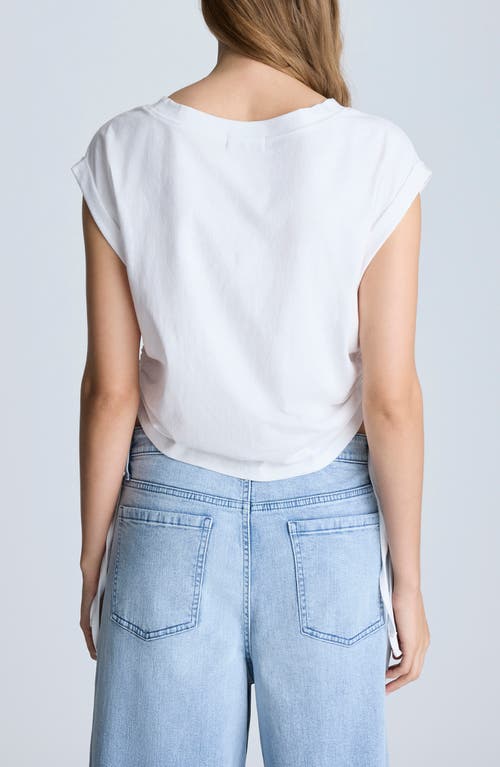 Kenneth Cole Ruched Muscle Tee In Pure White