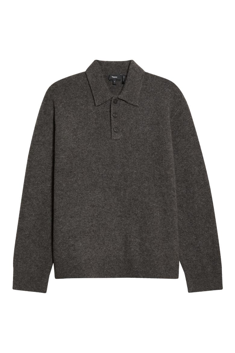 Mélange Polo Sweater, Alternate, color, CHARCOAL MELANGE - A08