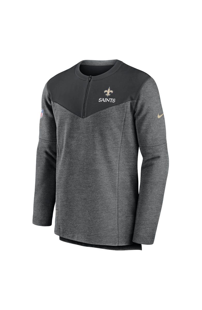 Nike Men's Nike Charcoal New Orleans Saints Sideline Lockup Performance Quarter-Zip Top, Alternate, color, 