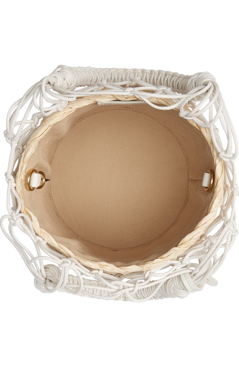 Miu Miu Woven Leather & Raffia Bucket Bag, Alternate, color,