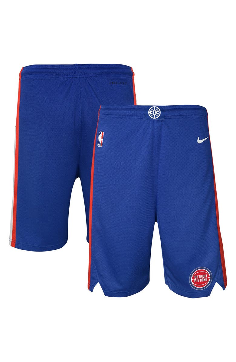 Nike Youth Nike Blue Detroit Pistons Icon Edition Mesh Performance Swingman Shorts, Alternate, color, 