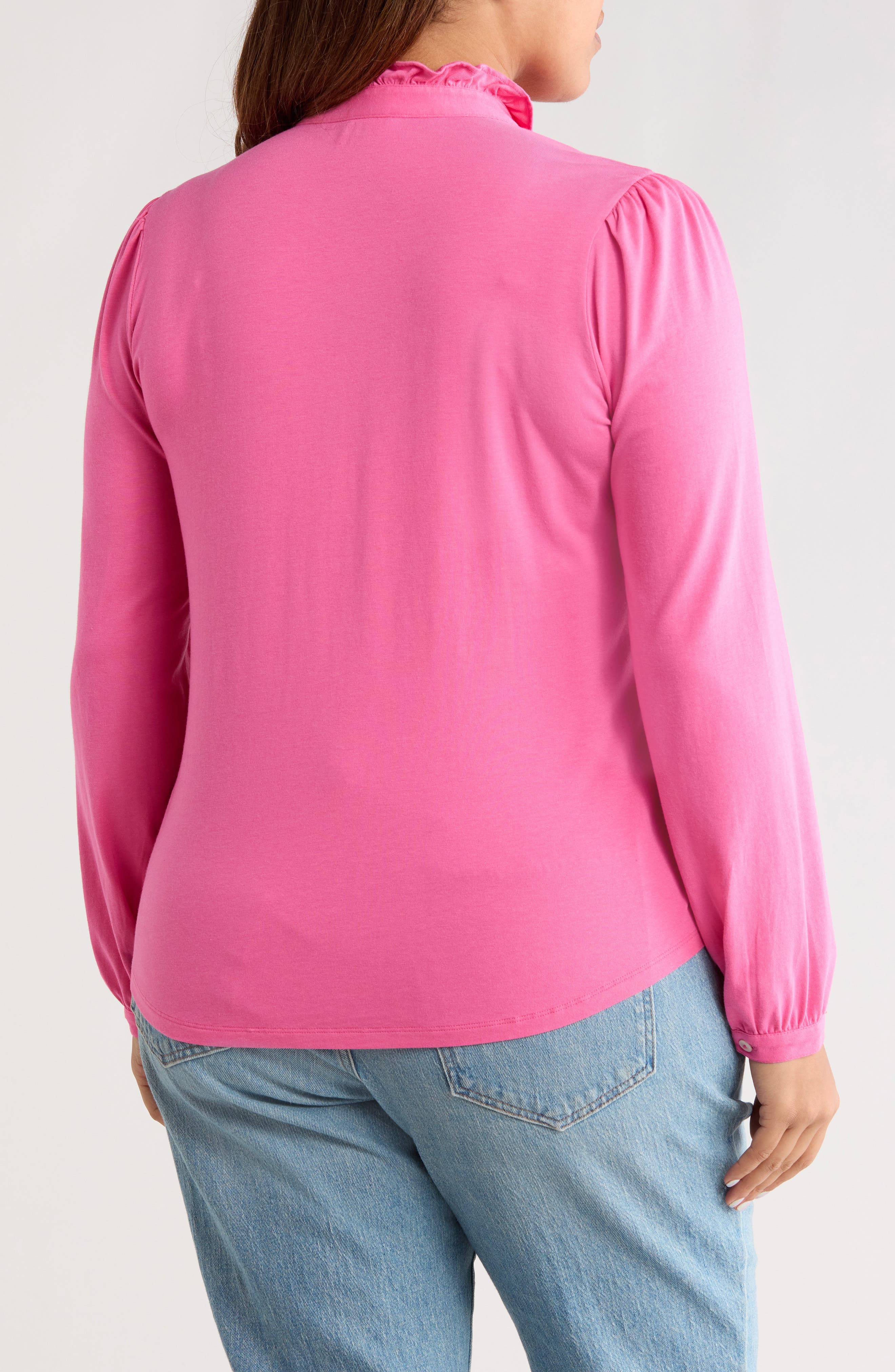 Ruffle Detail Long Sleeve Henley - image 4