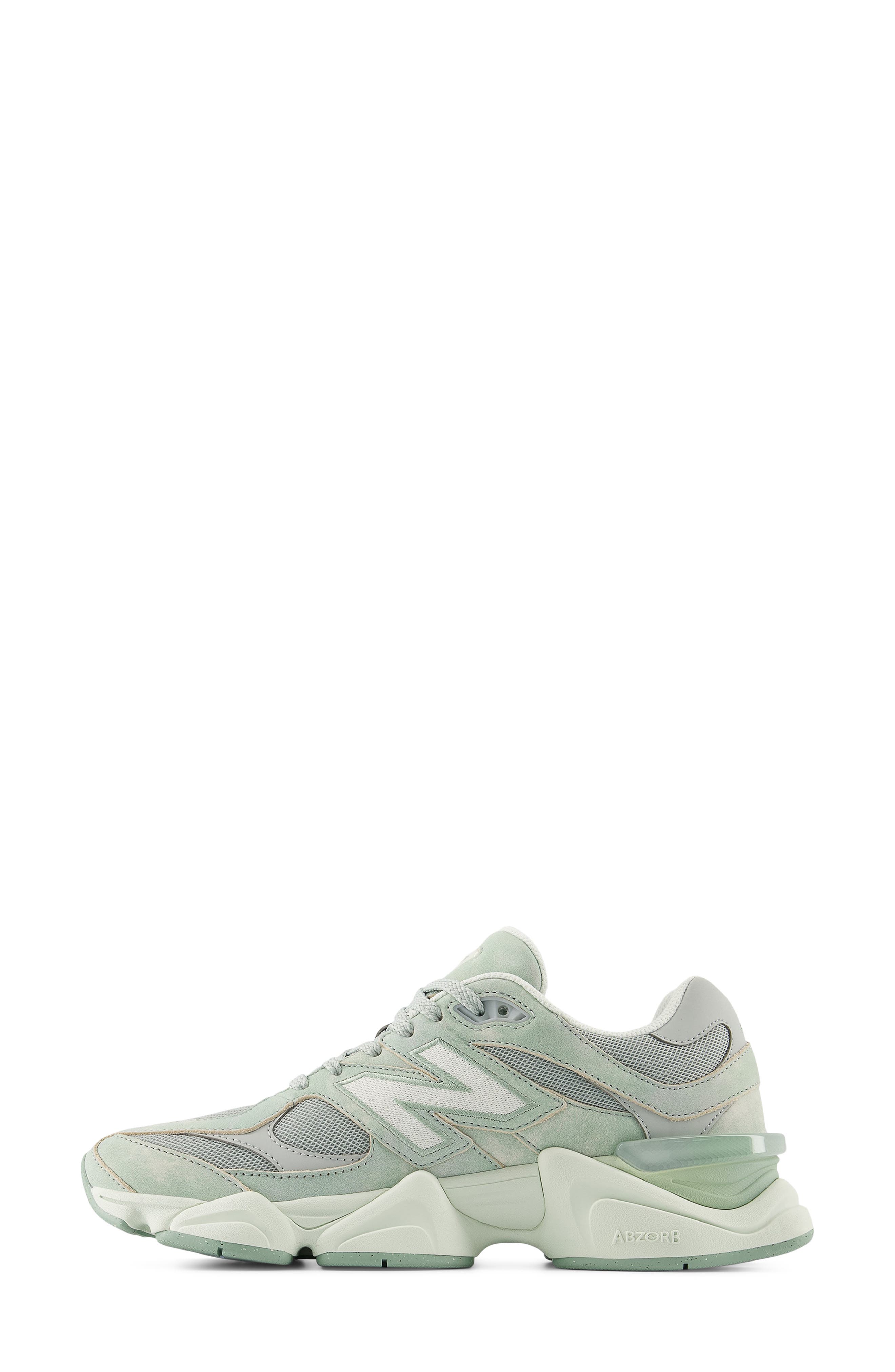 New Balance Gender Inclusive 9060 Sneaker, Alternate, color, Mosaic Green/ Sea Salt