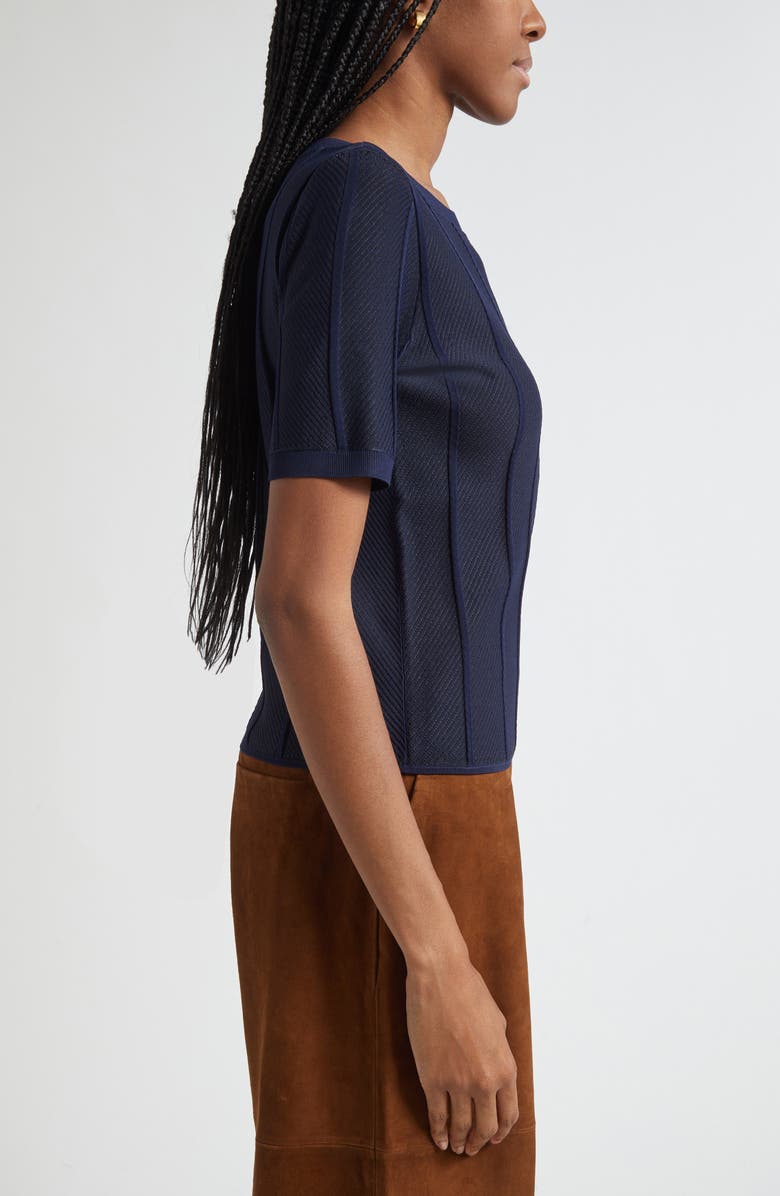 ST. JOHN Diagonal Knit Sweater, Alternate, color, Navy