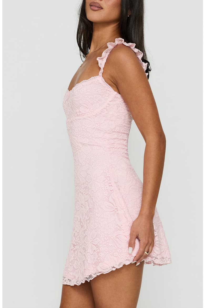 Beacall Lace Frill Minidress, Alternate, color, LIGHT PINK