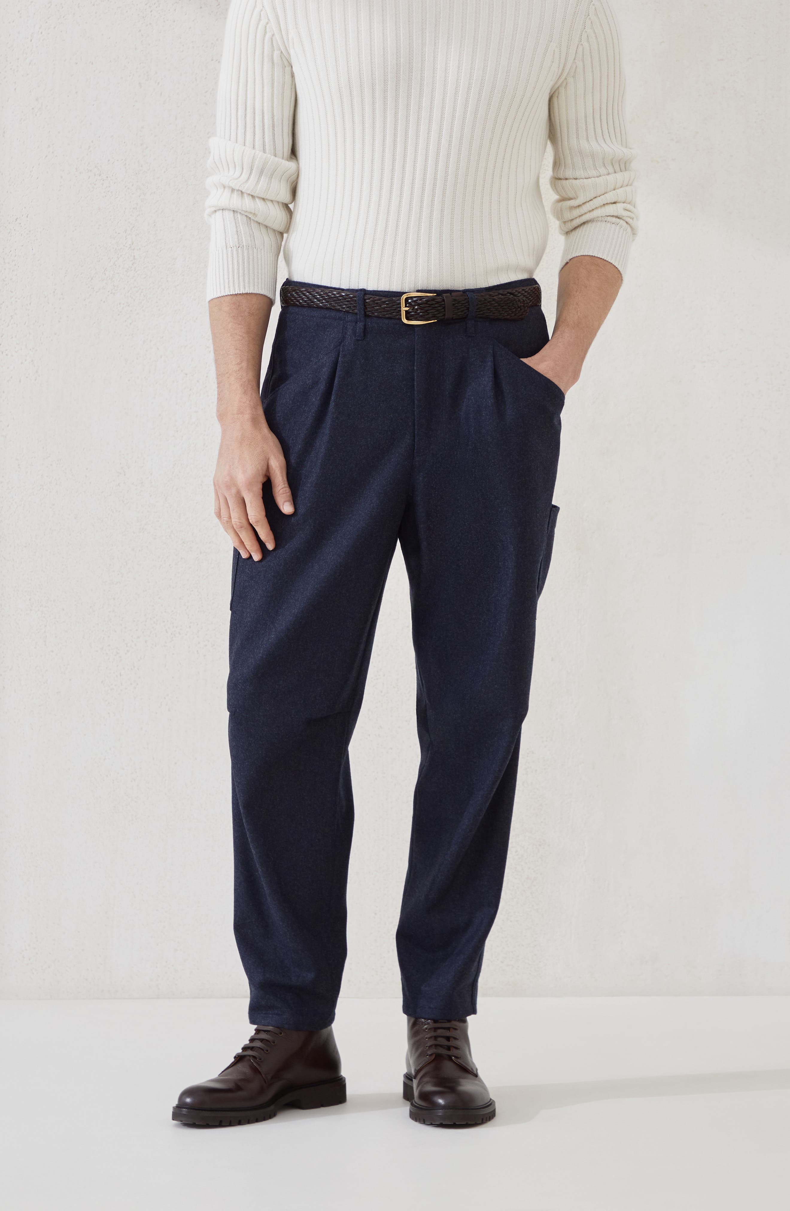 Virgin wool flannel trousers - image 4