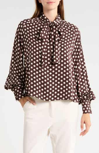 Polka Dot Bow Neck Top