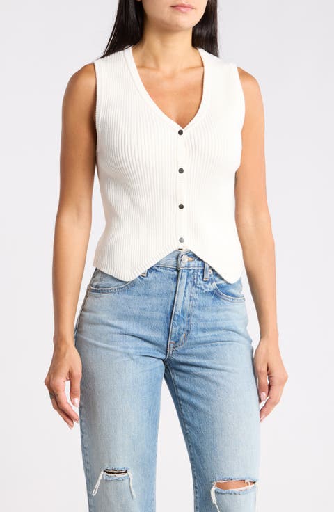 V-Neck Ribbed Sweater Vest