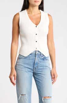 V-Neck Ribbed Sweater Vest