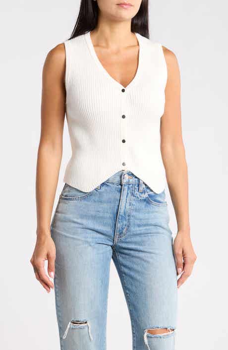 Madden Girl V-Neck Ribbed Sweater Vest