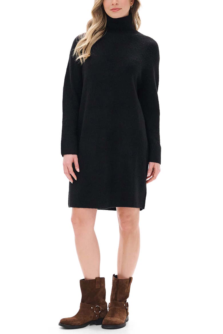 Iris Long Sleeve Turtleneck Sweater Dress, Main, color, CLASSIC BLACK