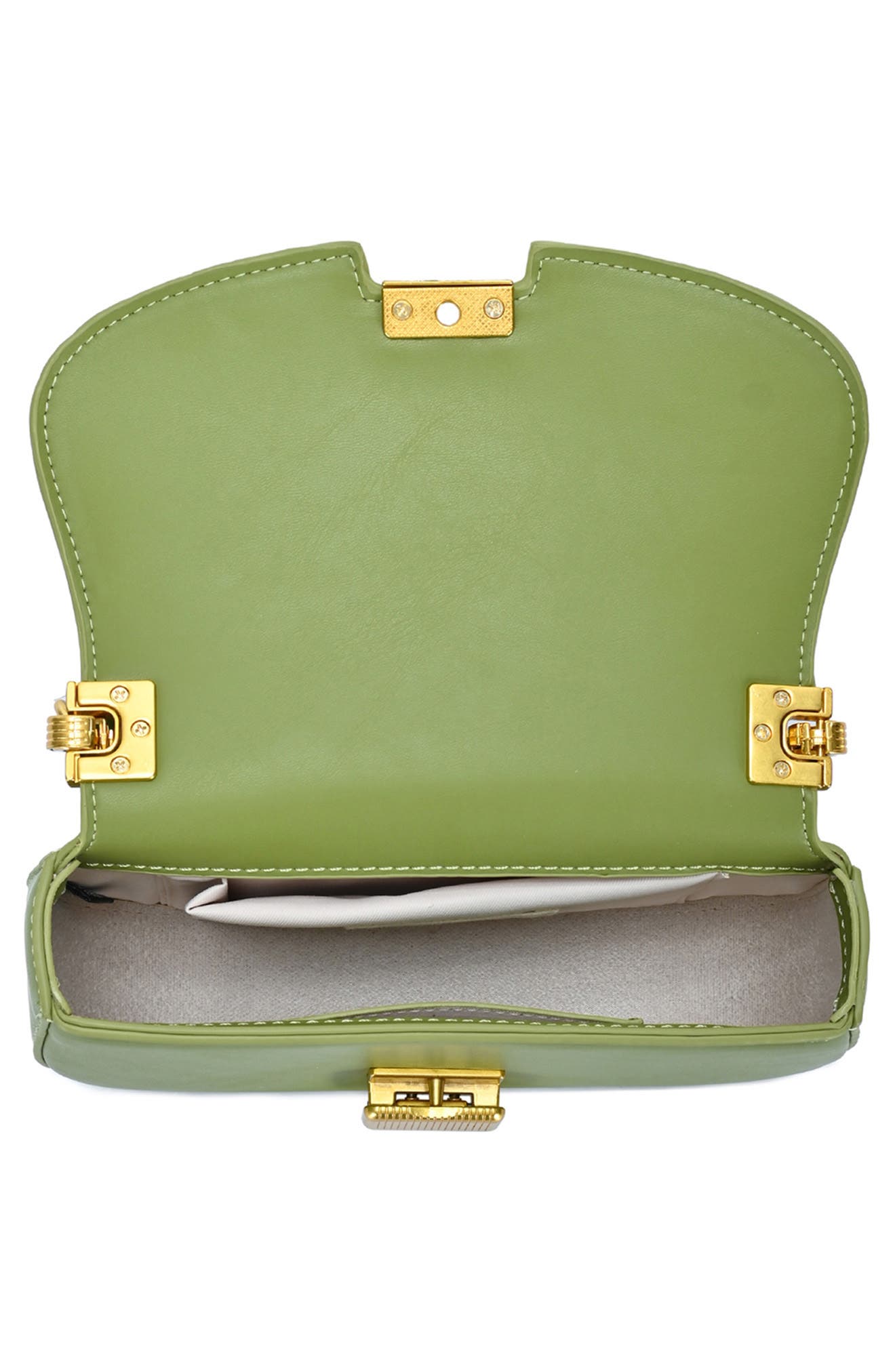 Rib Buckle Shoulder Bag, Alternate, color, MOSS