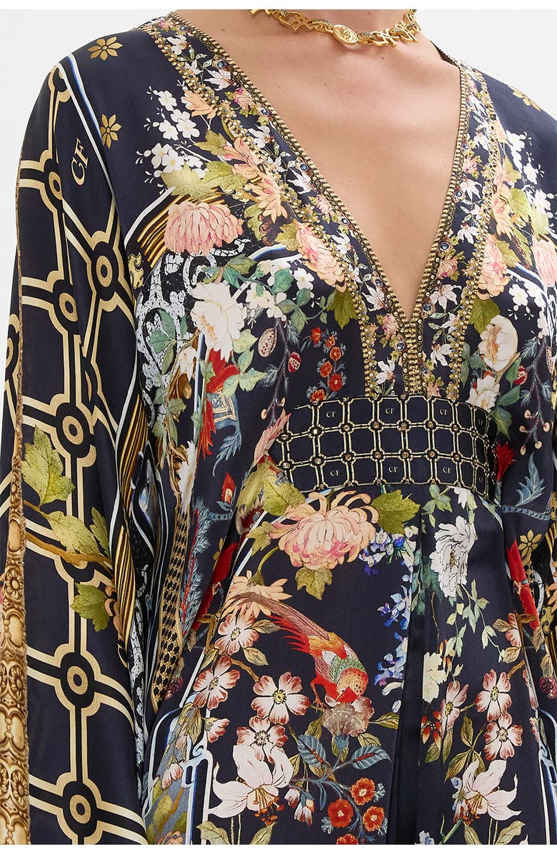 Camilla Long Kaftan With Waist Detail Palacio Poetry, Alternate, color, 