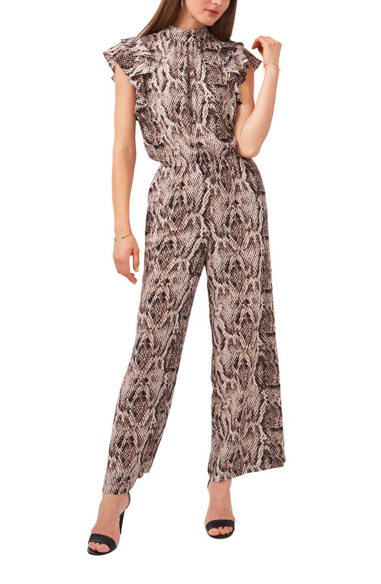 1.STATE Flutter Sleeve Jumpsuit, Alternate, color, Birch Multi