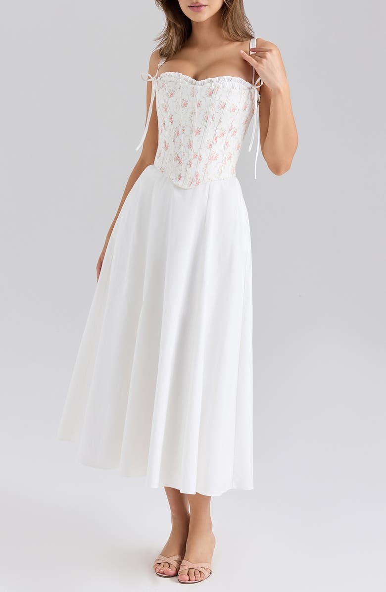 HOUSE OF CB Clarabelle A-Line Dress, Main, color, Cream Rose