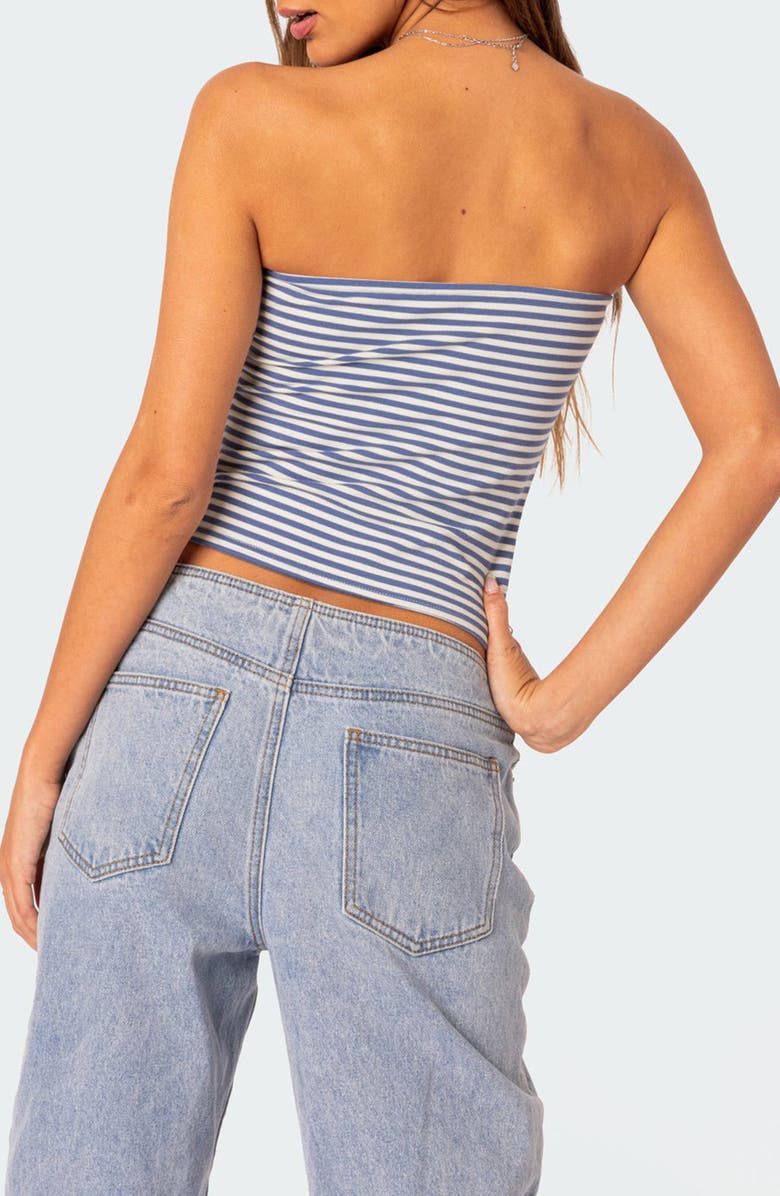 EDIKTED Lilah Stripe Tube Top, Alternate, color, Blue-And-White