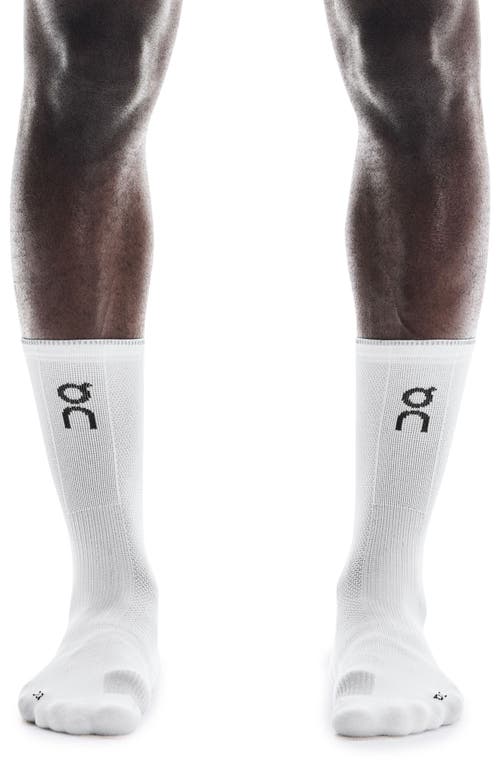 Shop On Performance Run High Socks In White/glacier