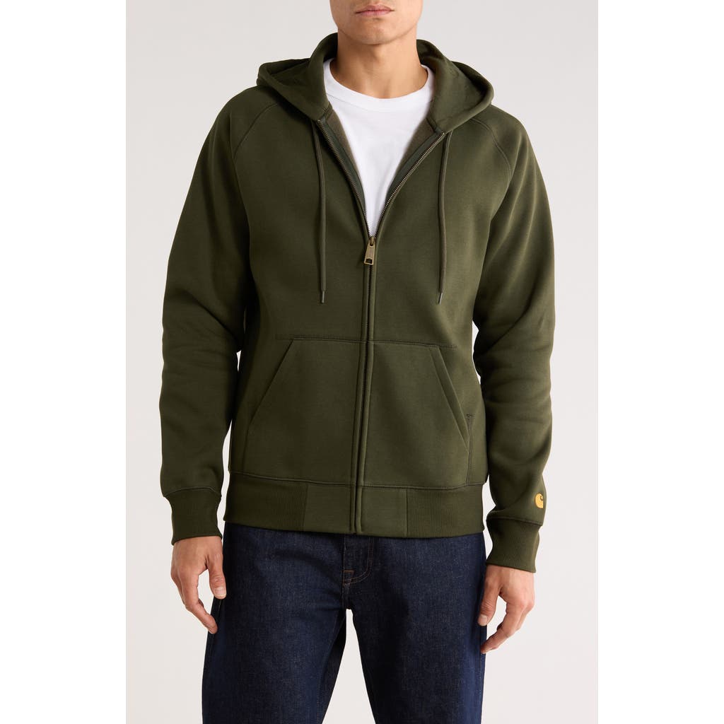 Carhartt Work In Progress Chase Cotton Blend Zip-up Hoodie In Green