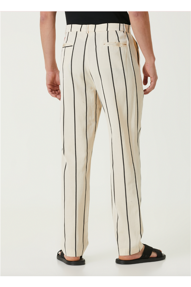 Silk & Linen Blend Free Heaven Kutnia Striped Two Zipped Pant, Alternate, color, grey