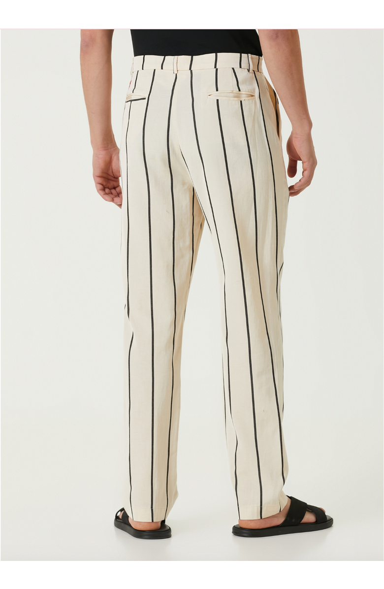 PCFG Silk & Linen Blend Free Heaven Kutnia Striped Two Zipped Pant, Alternate, color, Beige