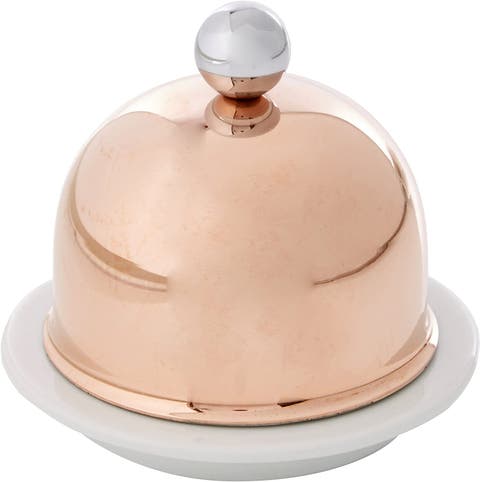 M
Minis Porcelain Butter Dish with Copper Lid, 3.5 Inch