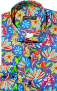 MASUTTO Edden Flower Print Button-Up Long Sleeve Shirt