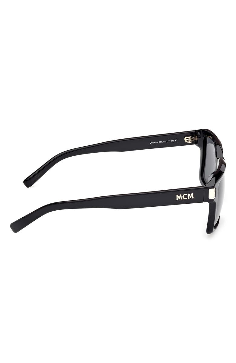 MCM 54mm Polarized Square Sunglasses, Alternate, color, Shiny Black / Smoke
