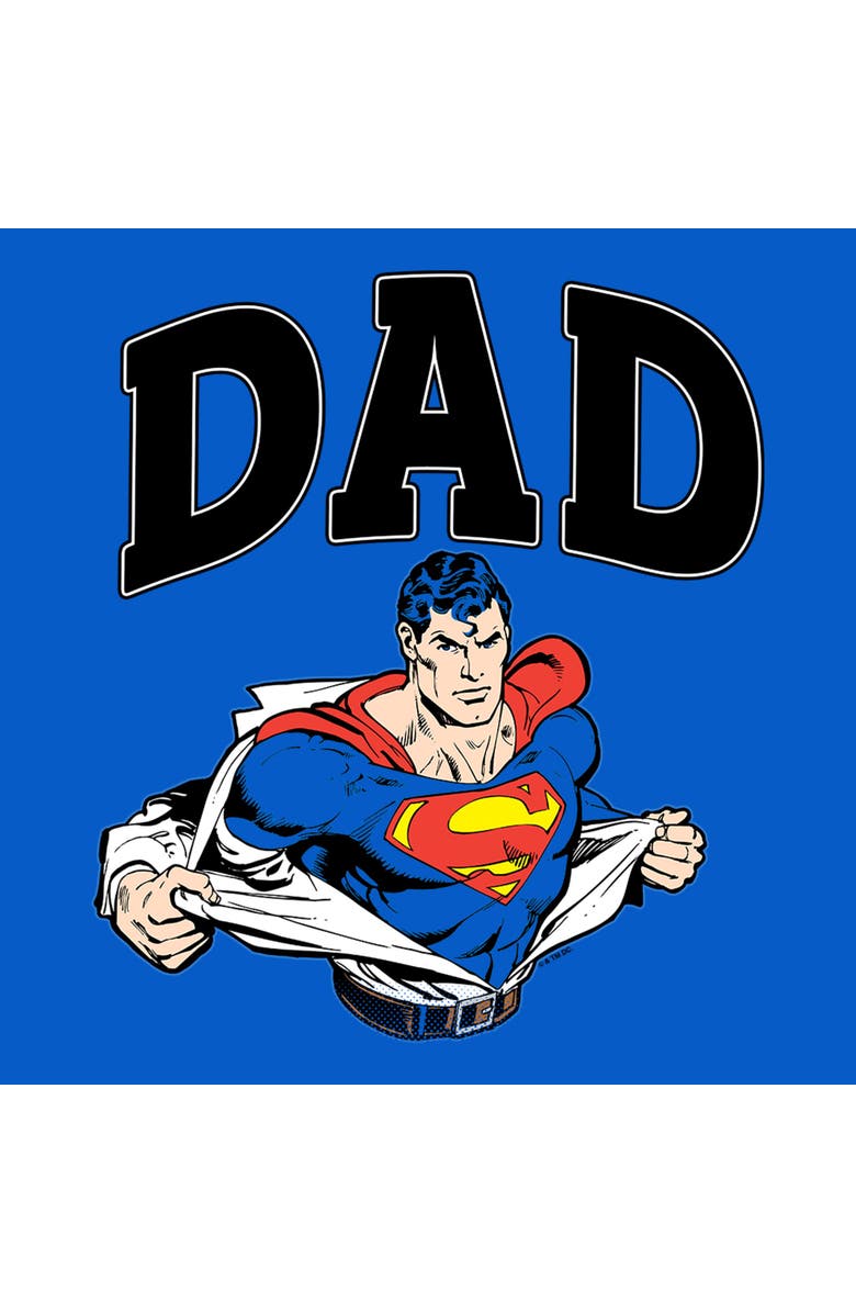 SUPERMAN Men's Superman My Super Dad Graphic T-Shirt, Alternate, color, Royal Blue Heather