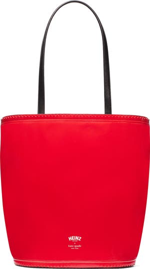 Kate Spade New York x heinz ketchup packet embroidered label tote