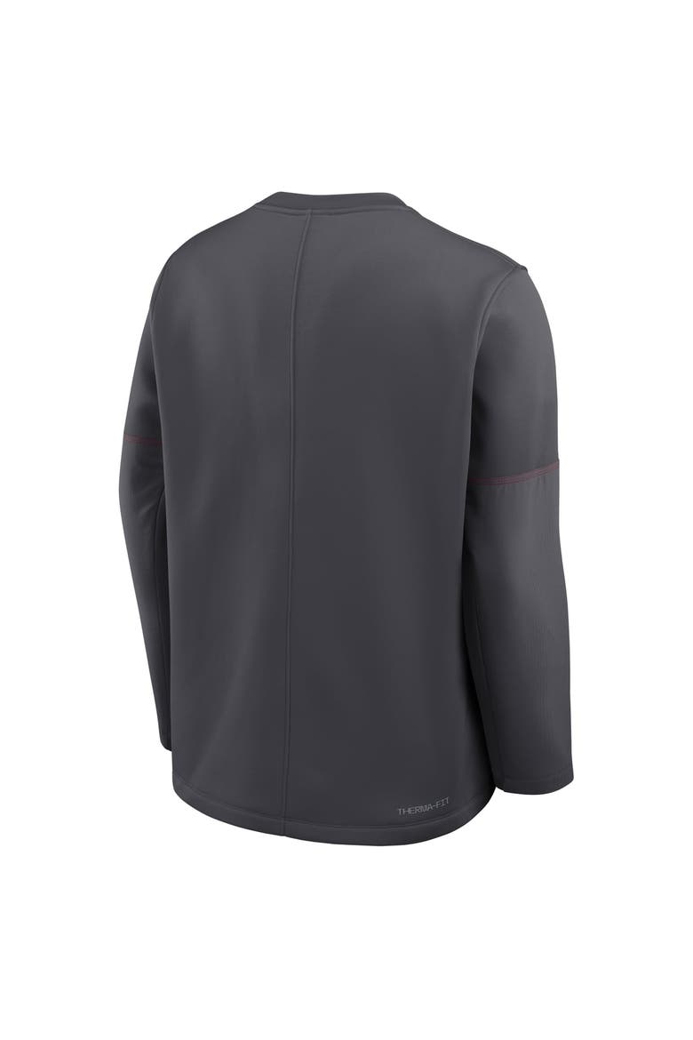Men's Nike Anthracite Alabama Crimson Tide 2026 Sideline Coaches Therma-FIT Long Sleeve Top, Alternate, color, Anthracite
