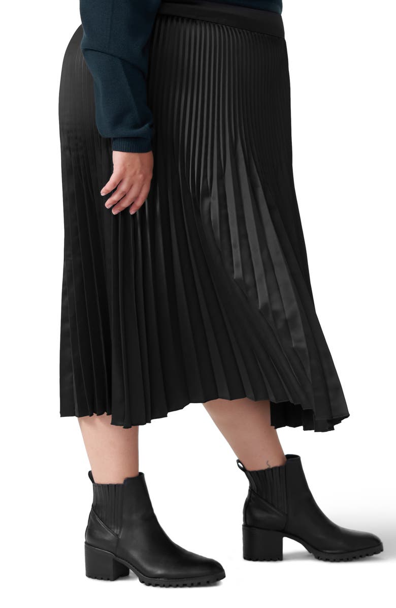 Universal Standard Kniko Pleated Midi Skirt, Alternate, color,