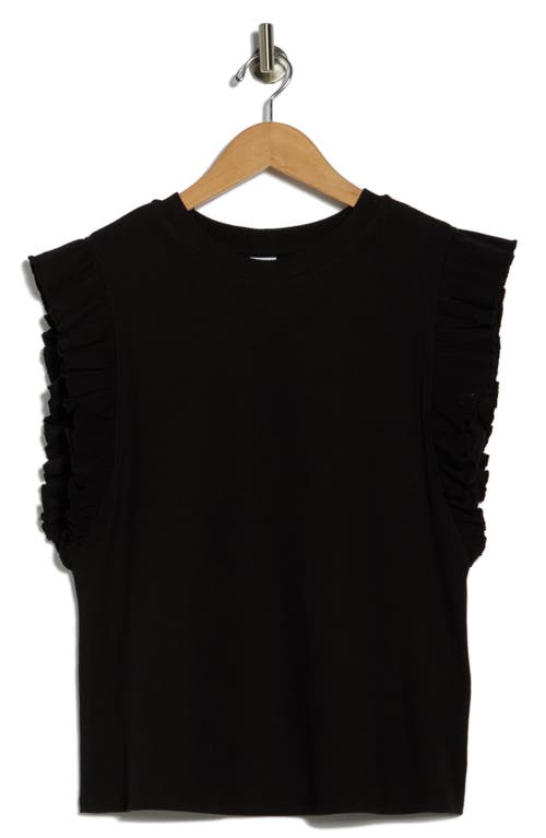 Melrose And Market Ruffle Cap Sleeve Top In Black