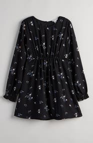 Nordstrom Kids' Floral Empire Waist Long Sleeve Dress