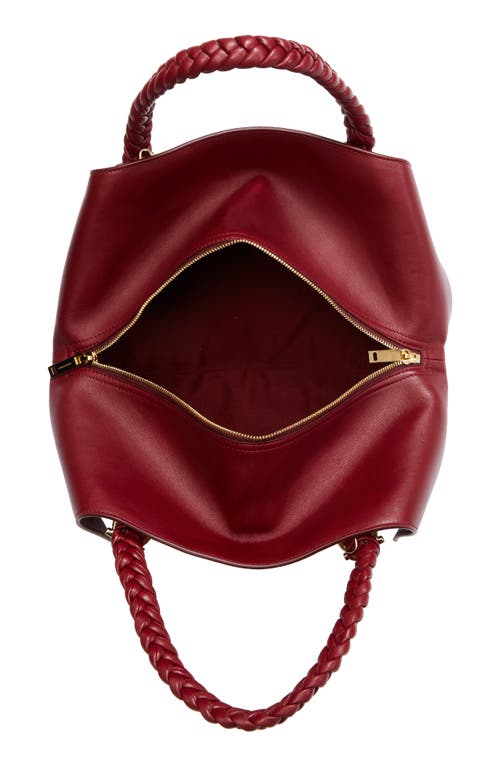 Ferragamo The Scarf Leather Top Handle Bag In Borgogna