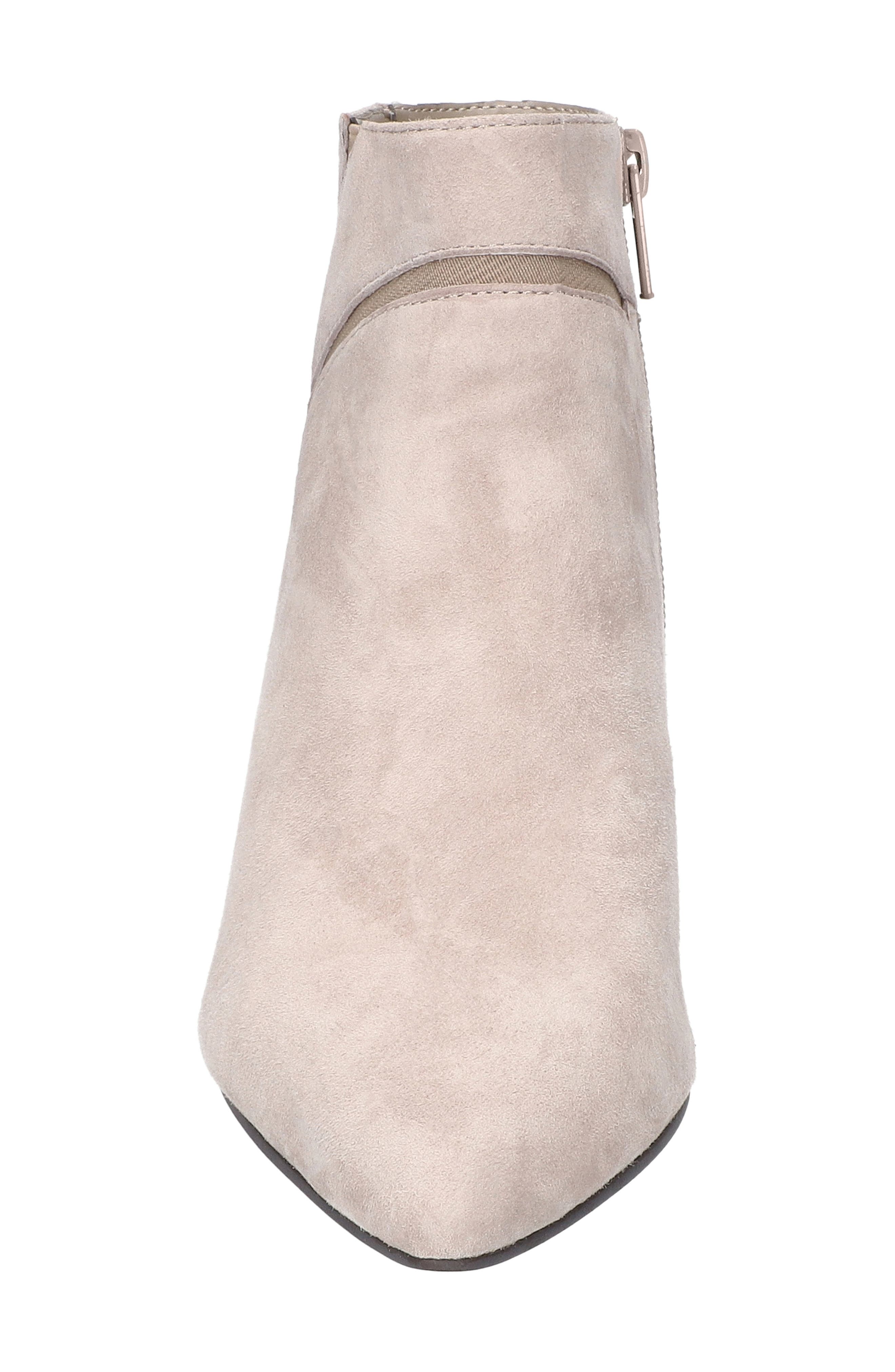 Bella Vita Faraday Pointed Toe Kitten Heel Bootie, Alternate, color, Stone Kidsuede Leather