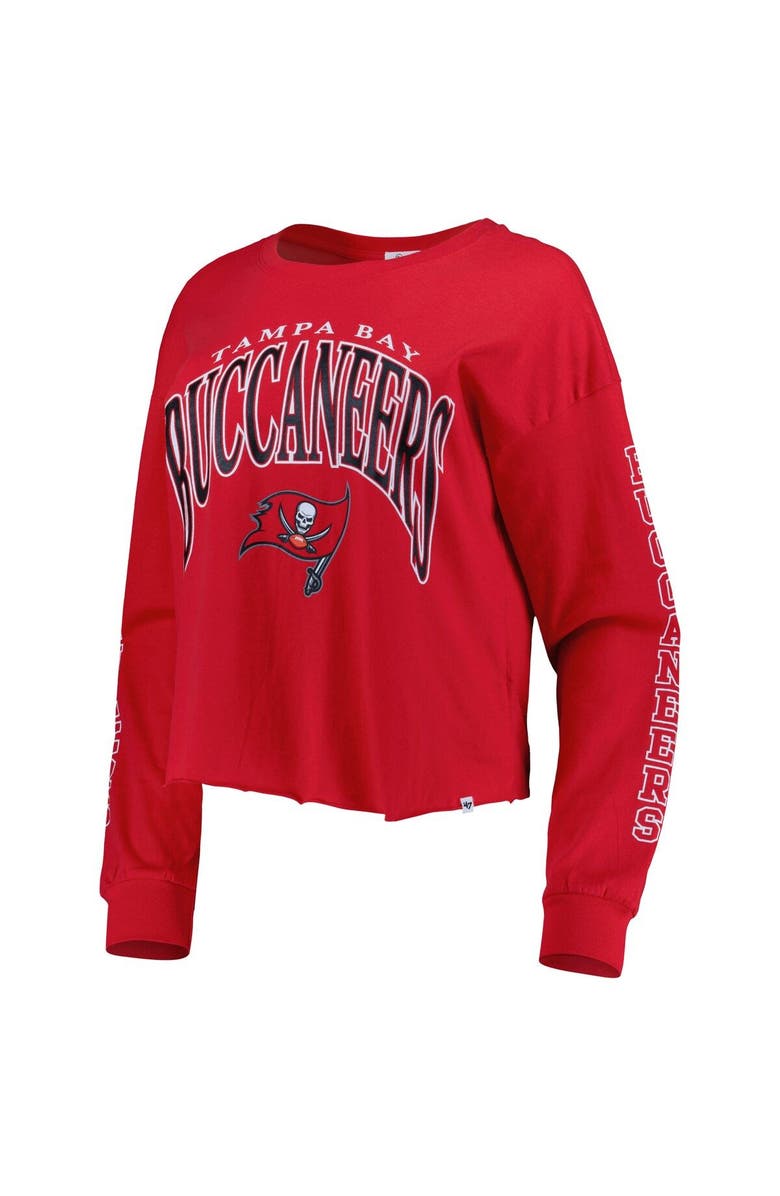 '47 Women's '47 Red Tampa Bay Buccaneers Skyler Parkway Cropped Long Sleeve T-Shirt, Alternate, color, Red