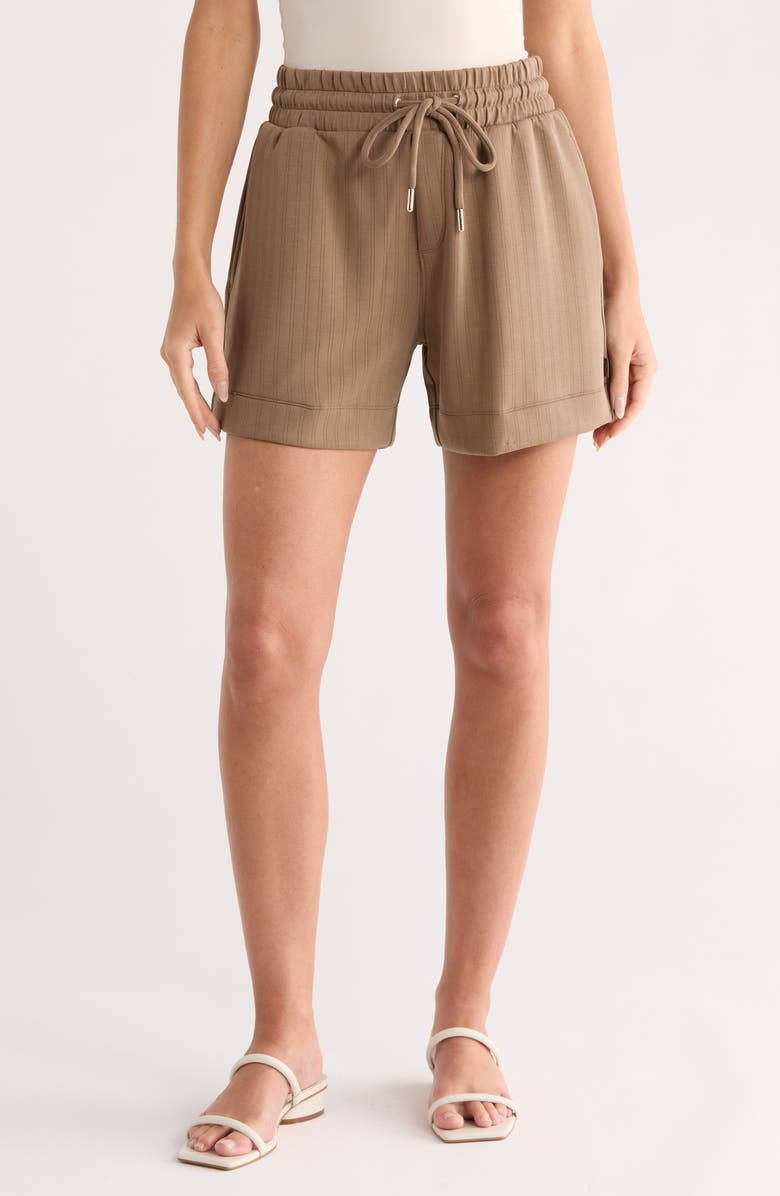 Splendid x @cellajaneblog Rib Scuba Knit Shorts, Main, color, Hazelnut