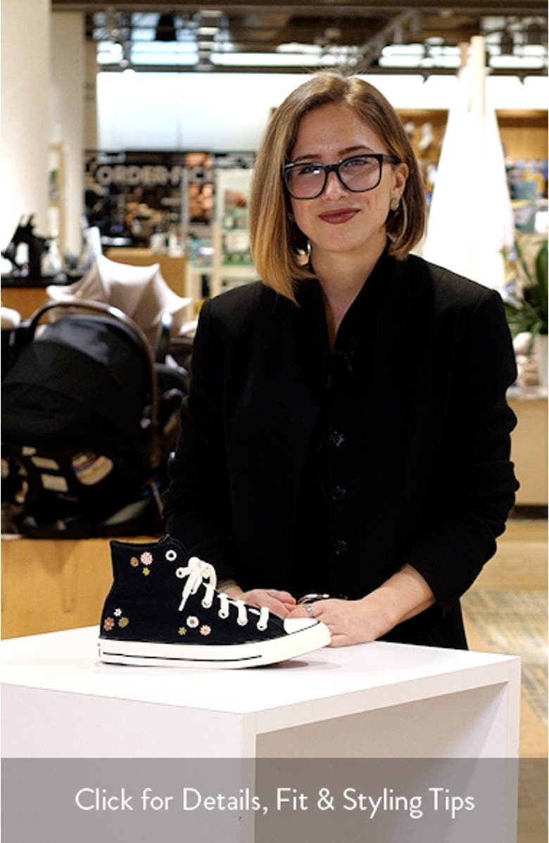 Gender Inclusive Chuck Taylor All Star Floral Embroidered Canvas High Top Sneaker, sales video thumbnail